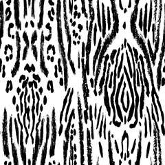 Leopard texture, monochrome hand draw leopard skin