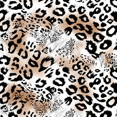 Leopard texture, monochrome hand draw leopard skin
