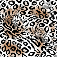 Leopard texture, monochrome hand draw leopard skin