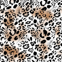 Leopard texture, monochrome hand draw leopard skin