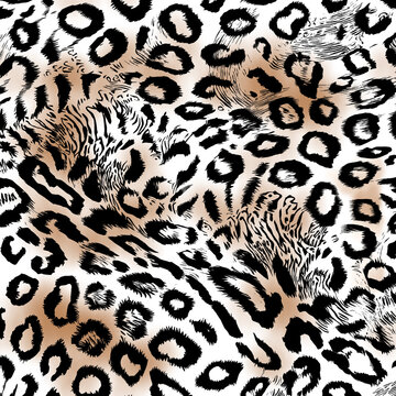 Leopard texture, monochrome hand draw leopard skin