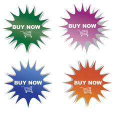 Buy now button with shopping cart. Shop now. Modern collection for web site. Online shopping. Click here, apply, buttons hand pointer clicking. Web design elements. Vector illustration