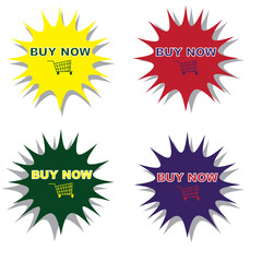Buy now button with shopping cart. Shop now. Modern collection for web site. Online shopping. Click here, apply, buttons hand pointer clicking. Web design elements. Vector illustration