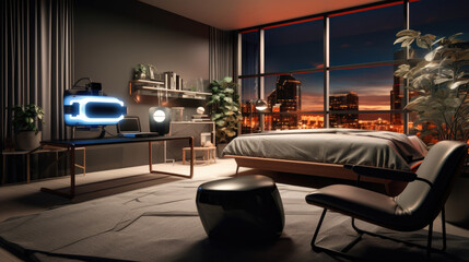 Immersive virtual reality chamber with motion tracking