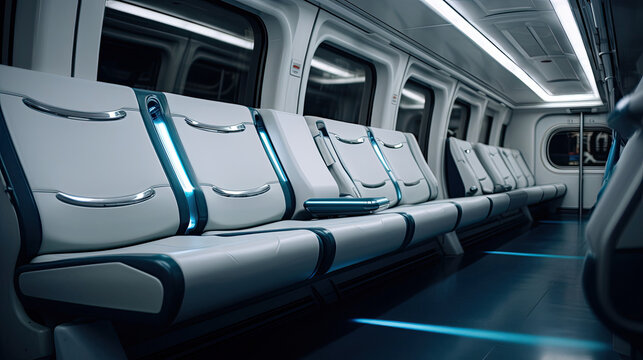 Advanced Maglev Train Compartment Futuristic Seating Superior Comfort