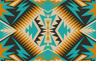 Aztec, Navajo geometric seamless pattern. Native American Southwest print. Ethnic design wallpaper, fabric, cover, textile, rug, blanket.