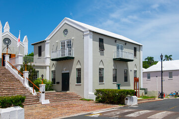 St. Peter's Church on 33 York Street in St. George's town center in Bermuda. Historic Town of St....