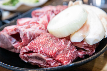 Korean beef Raw short ribs