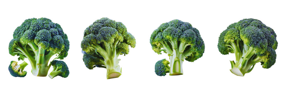 Set of Delicious broccoli, isolated on transparent background (2)