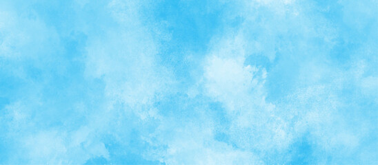 fresh and shiny Cloudy sky background with beautiful natural landscapes, blue sky with white cumulus clouds and watercolor shades, panorama blue sky vector illustration soft blue watercolor.