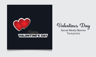 Happy valentines day typography design template