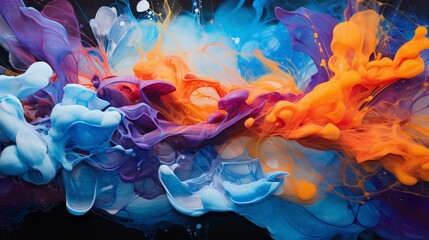 an abstract art masterpiece with vibrant swirls of color, capturing the essence of a dynamic paint explosion frozen in time