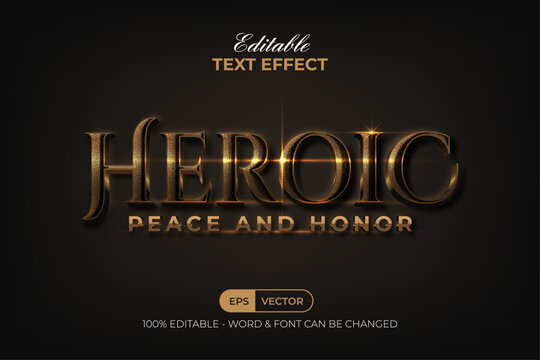 Gold Text Effect Cinematic Style. Editable Text Effect.