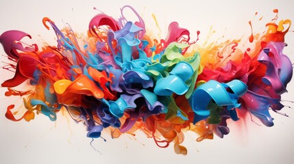 a captivating abstract art piece, reminiscent of a color paint explosion - obrazy, fototapety, plakaty