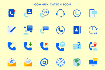 Communication icons set, Social icon, set of icons for design