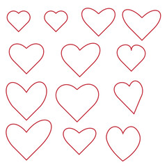 vector grunge hearts set, Valentine day, illustration vintage design element