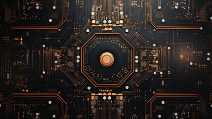 image capturing the complexity of an advanced electronic circuit - obrazy, fototapety, plakaty