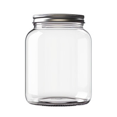 Empty blank jar isolated on transparent white background.