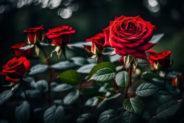 red rose in the garden