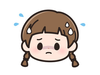 緊張の女の子の顔