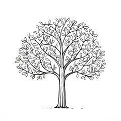 Obraz premium Black and White Tree Illustration
