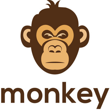 Monkey head logo vector, monkey face logo isolated. monkey logo, icon illustration, Monkey head logo vector set, monkey face logo isolated. monkey logo, icon illustration.