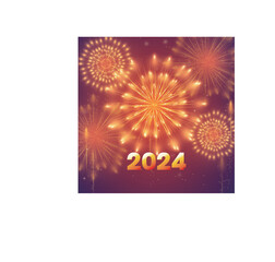 2024 New Year Retro circles with radiant ornament fireworks celebration decoration new year christmas illustration
