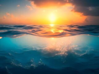 Obraz premium sunset rays over the sea