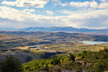 Lake landscape in Torres del Paine National Park Chile