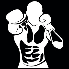 boxer fighter vector file logo design
