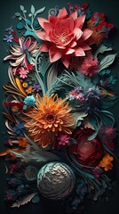 coloful paper flower background