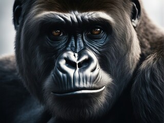 Obraz premium portrait of a big and wild male gorilla 