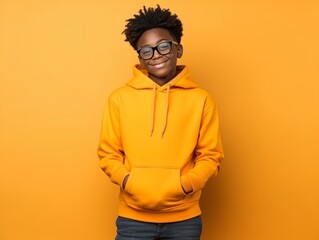 Fototapeta premium Young african kid dressed in sportswear clearly active and full of energy