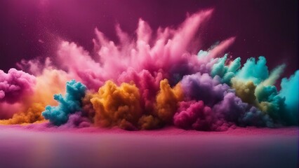 Obraz na płótnie Canvas User color powders exploding in the air