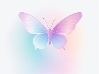 Pastel-colored, abstract blur gradient butterfly shape, ideal for social media posts, banners, posters, or pngs isolated on clear backgrounds in the Y2K style