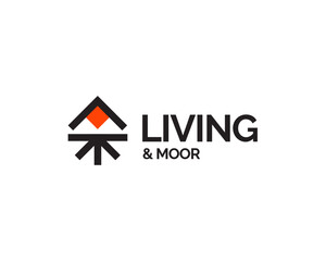 liveng & moor modren minimal logo design