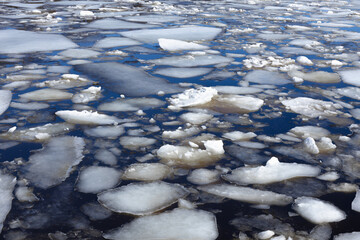 Melting ice on the river