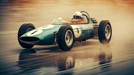 Racing car at high speed
