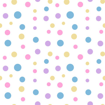Simple Pastel cute polka dot seamless pattern