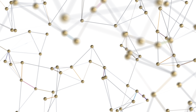 Neural network 3D illustration. Big data and cybersecurity