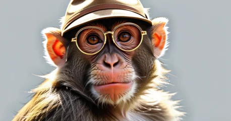 Fotobehang monkey tourist © cggold