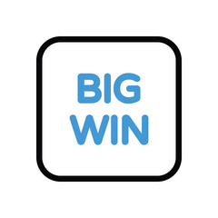 Big Win icon vector stock illustration
