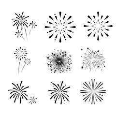 Icon firework. Snow falling vector. New year welcome. illustrations 