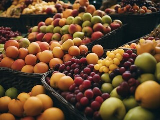 fresh raw fruits at bazaar.
