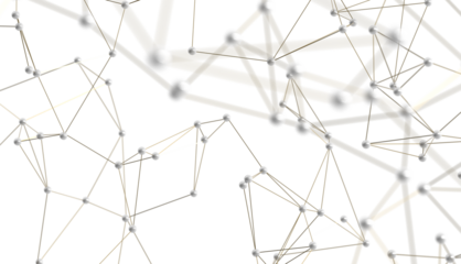 Neural network 3D illustration. Big data and cybersecurity