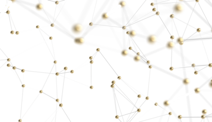 Neural network 3D illustration. Big data and cybersecurity