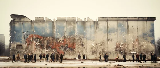 Foto op Plexiglas Remains of Berlin wall. detail of old concrete wall. Germany © kilimanjaro 