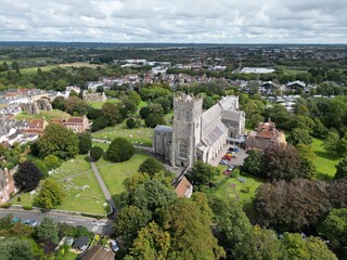 Christchurch Priory Dorset UK  drone,aerial