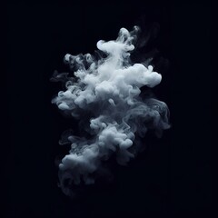 white smoke against a black background