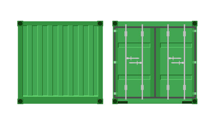 Cargo container doors. Isolated on a white background. Vector illustration. Flat style